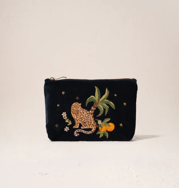 Elizabeth Scarlett Jungle Paradise Jaguar Mini Pouch
